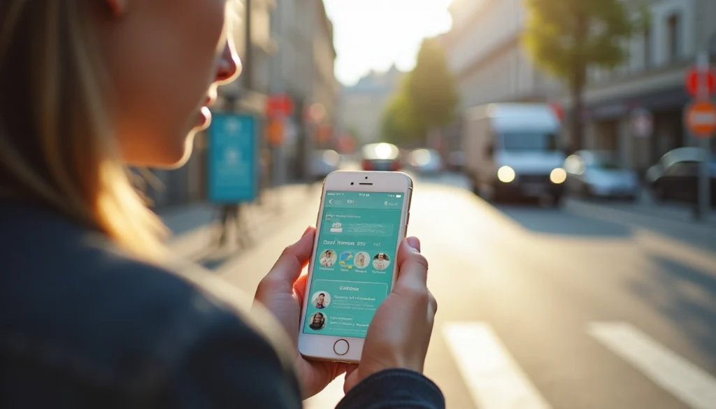 femme qui a son téléphone en main